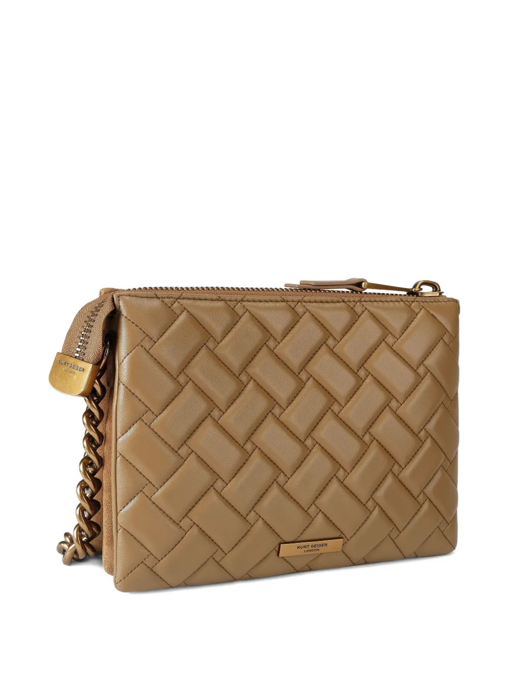 Kurt Geiger London Kensigton kleine gewatteerde schoudertas Bruin