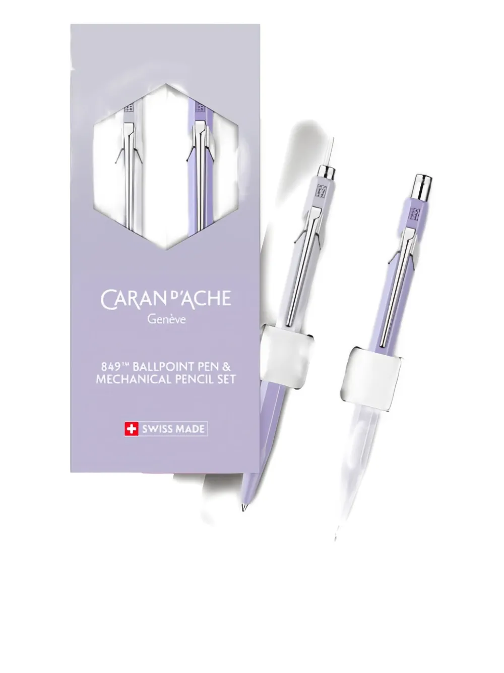 Caran d'Ache 849 ballpoint pen and pencil set - Viola