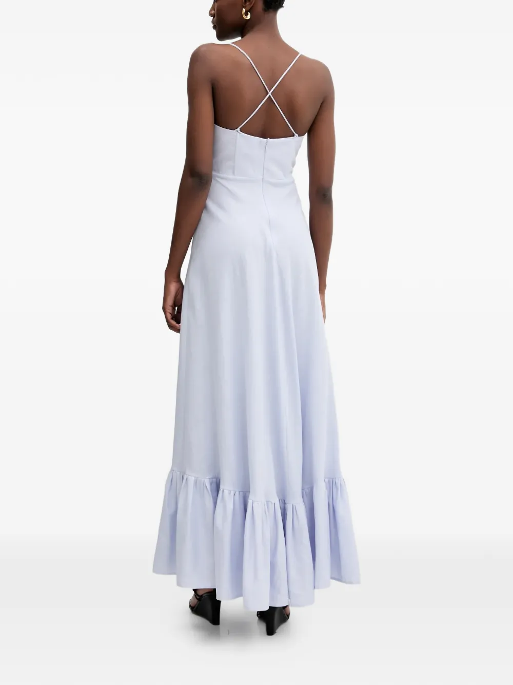  Bardot Ruffled Maxi Dress - Blue 
