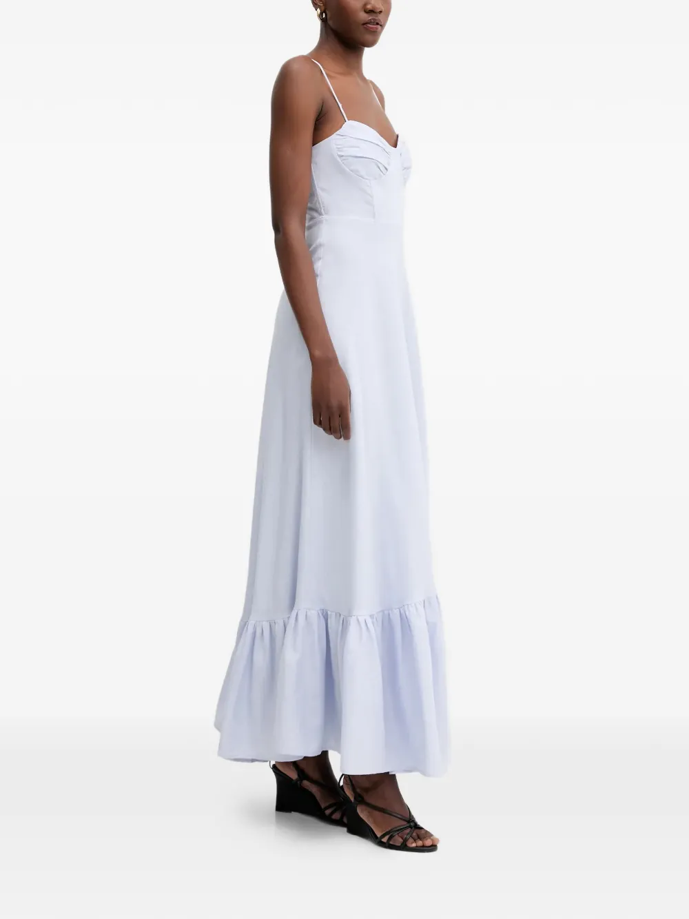  Bardot Ruffled Maxi Dress - Blue 