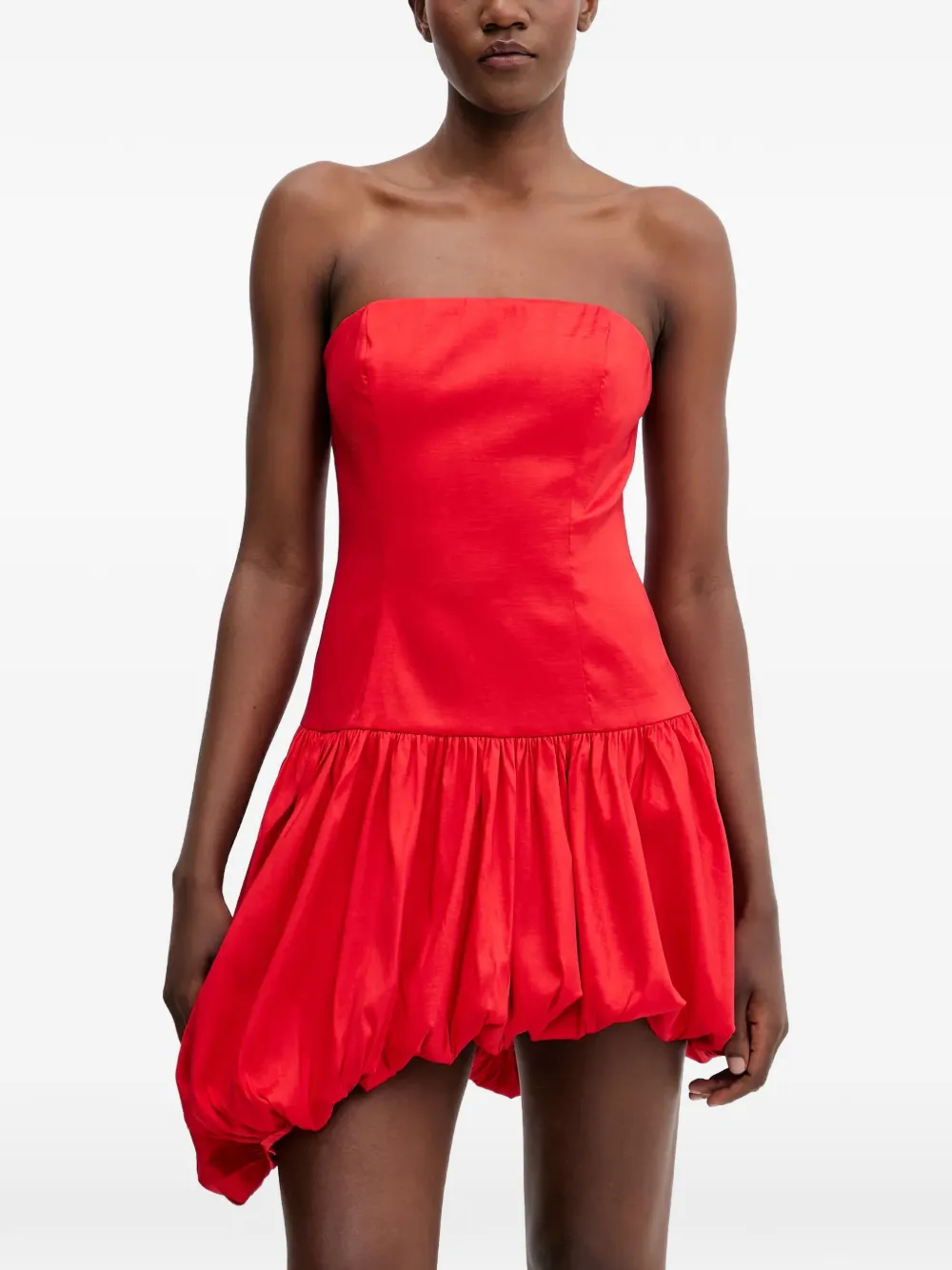 Bardot strapless mini dress - Rosso