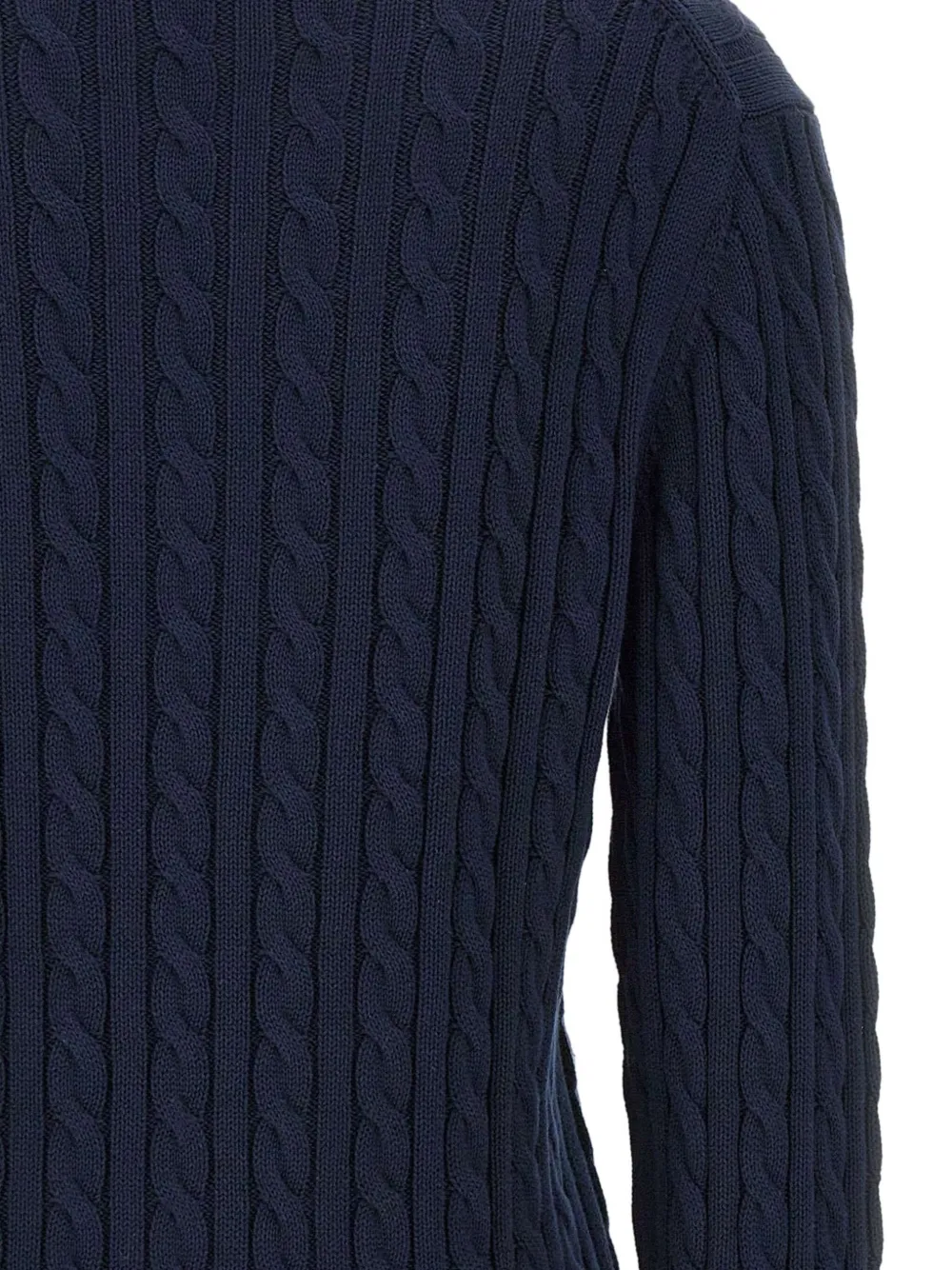 Sun68 Kabelgebreide trui Blauw