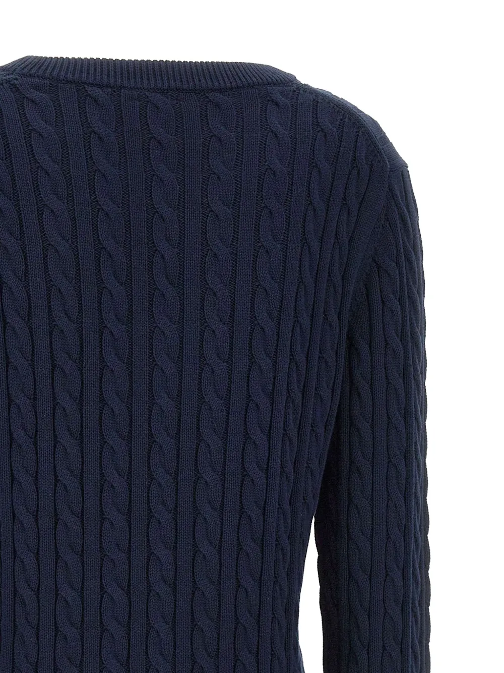 Sun68 Kabelgebreide trui Blauw