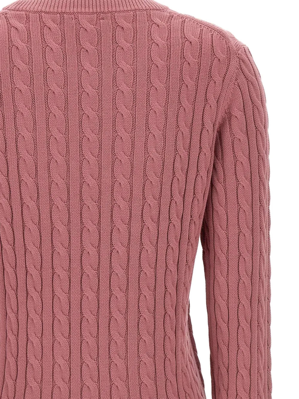 Sun 68 Cable-knit Embroidered Sweater In Pink