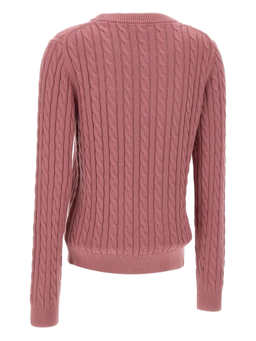 Sun 68 Cable-knit Embroidered Sweater In Pink