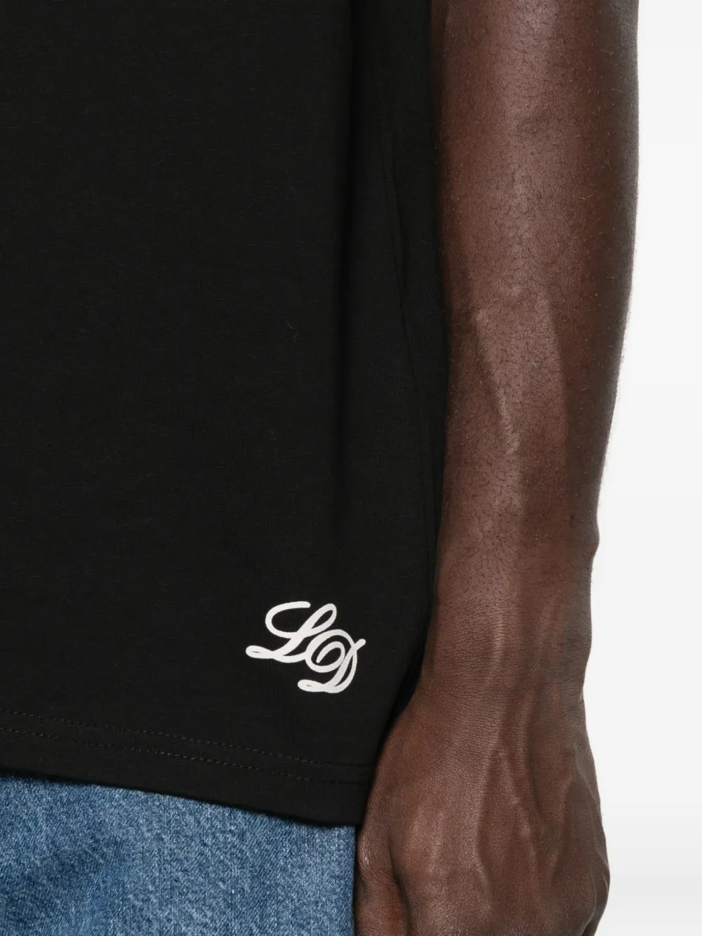 Les Deux Danton Logo-embroidered T-shirt In Black