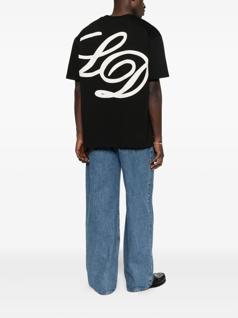 Les Deux Danton T-shirt met geborduurd logo - Zwart