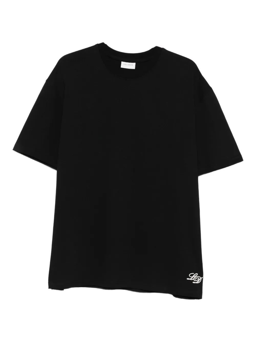 Les Deux Danton Logo-embroidered T-shirt In Black