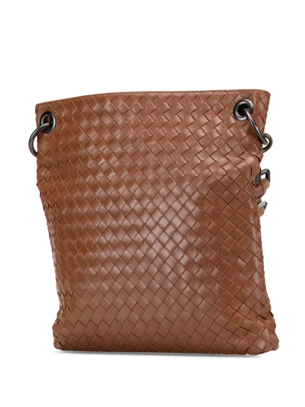 Bottega Veneta Pre-Owned 2007 Leather Intrecciato Crossbody Bag Brown  FARFETCH IN