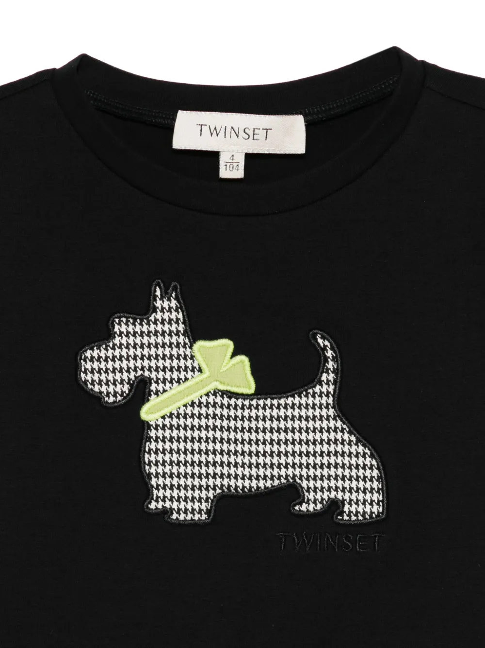 TWINSET Kids Top met pied-de-poule print Zwart