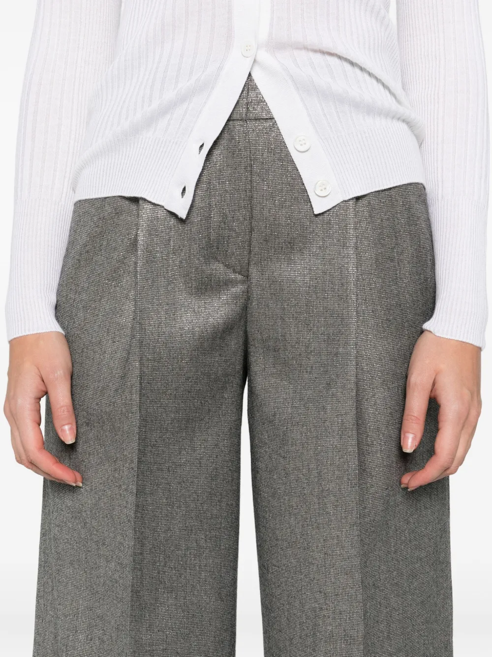 Peserico Metallic-effect Pants In Metallic