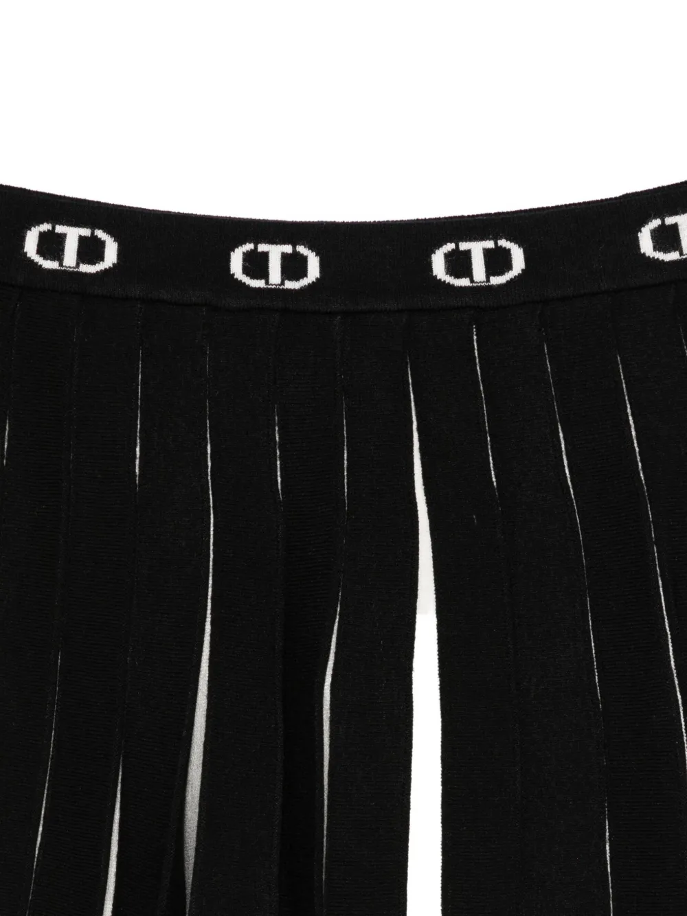 TWINSET Kids Plooirok met logoband Zwart