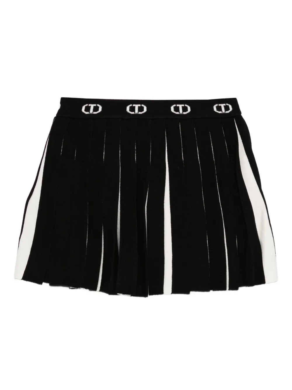 TWINSET Kids pleated logo-band skirt | Black | Image 1