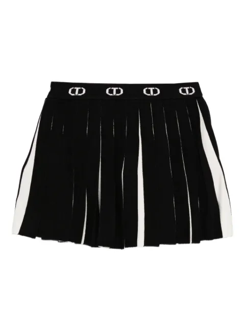 TWINSET Kids pleated logo-band skirt