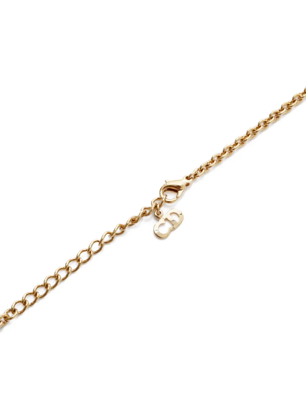 Pre-owned Dior 1970-1980 Letters Necklace In Gold