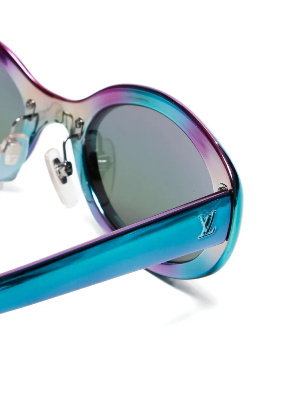 Pre-owned Louis Vuitton 2018 Iridescent Oval Sunglasses In Blue