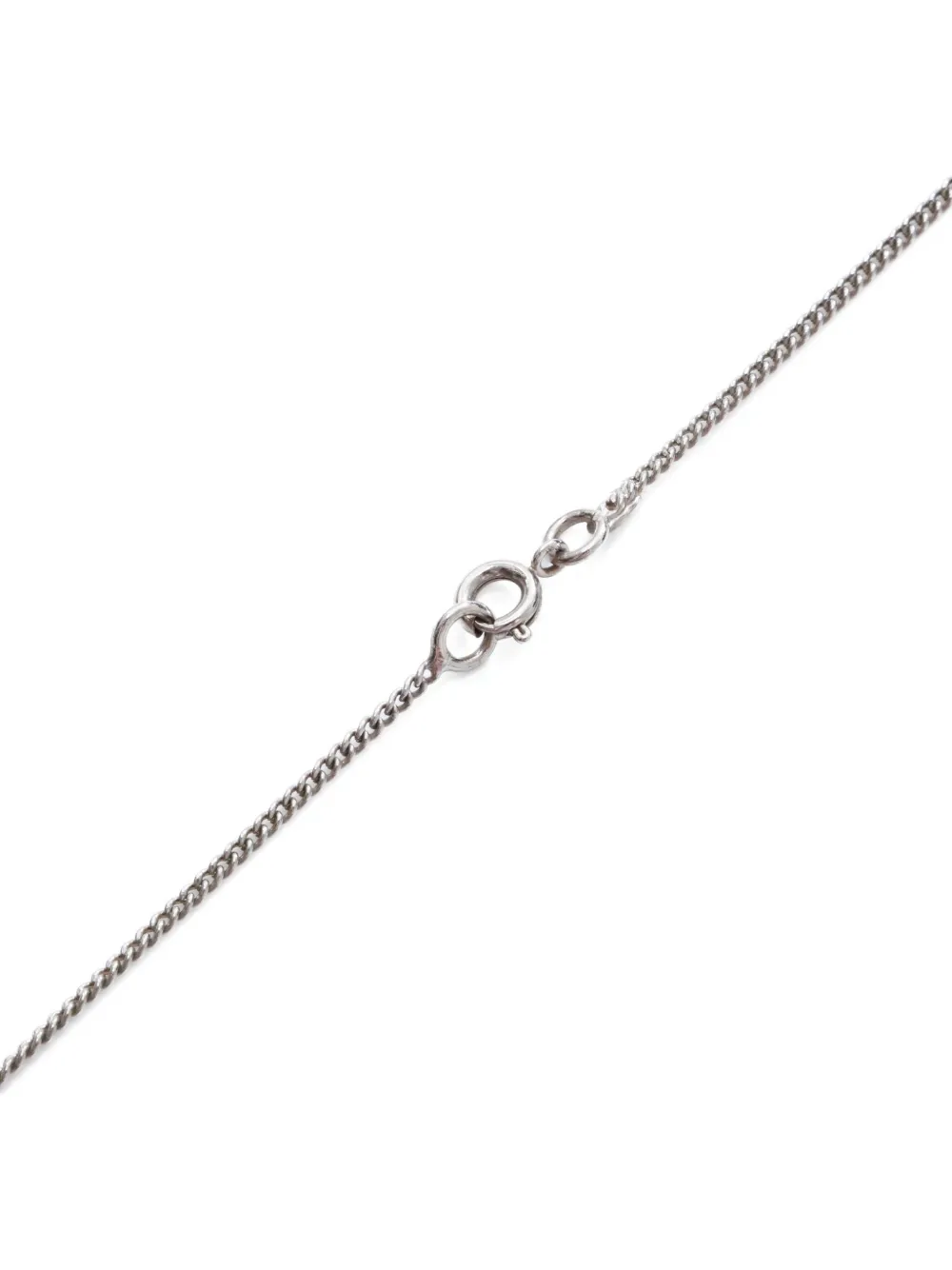 Pre-owned Chanel 2004 Cc Heart Necklace In Silver
