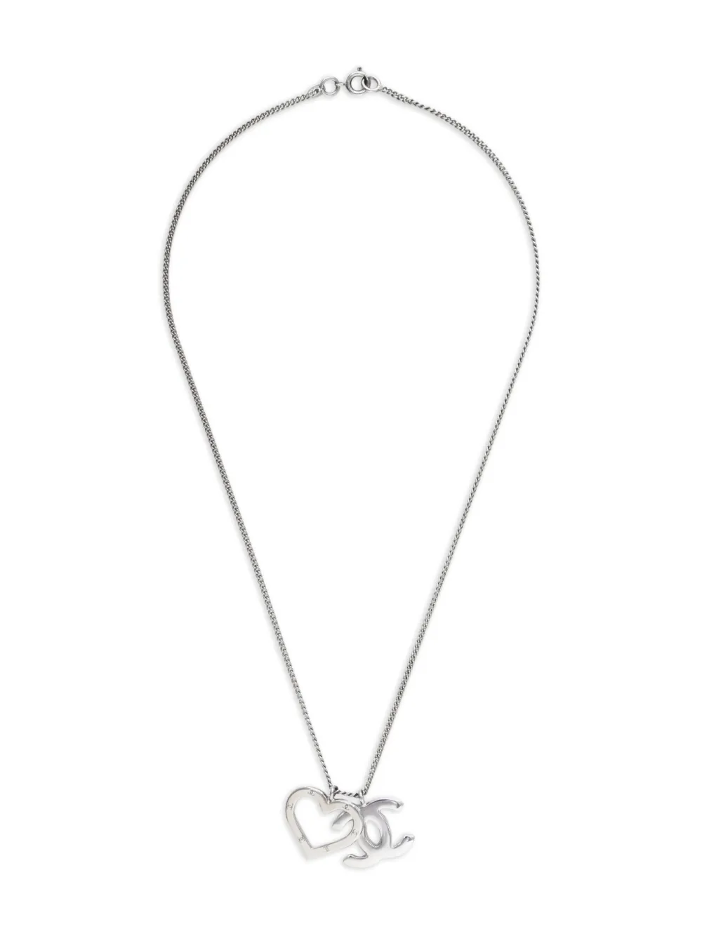 CHANEL Pre-Owned 2004 CC heart necklace | Silver | Image 1