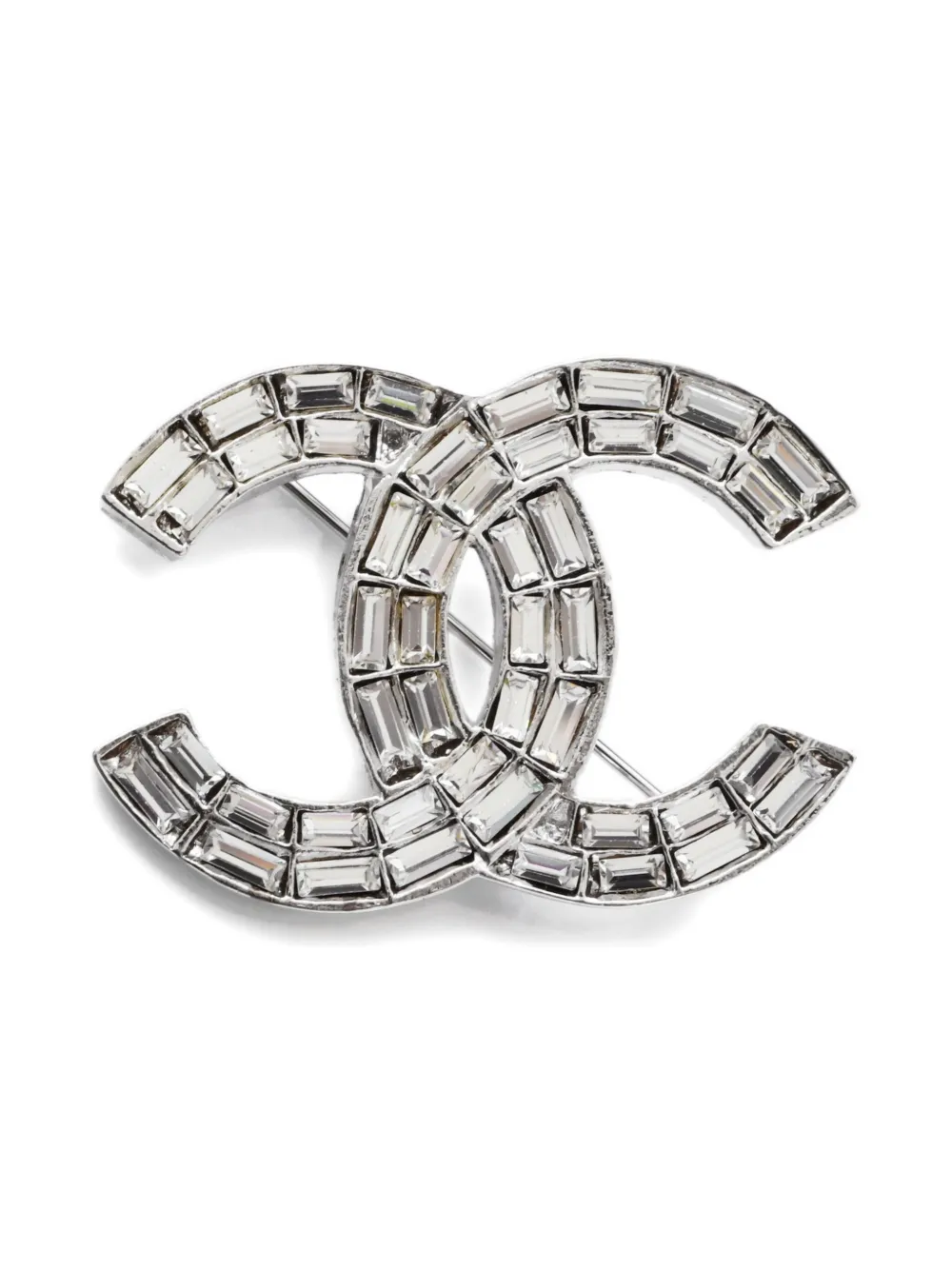 CHANEL Pre-Owned 2001 CC rhinestone brooch | Silver | Image 1
