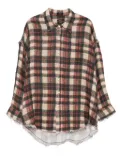 R13 frayed plaid-check shirt - Black