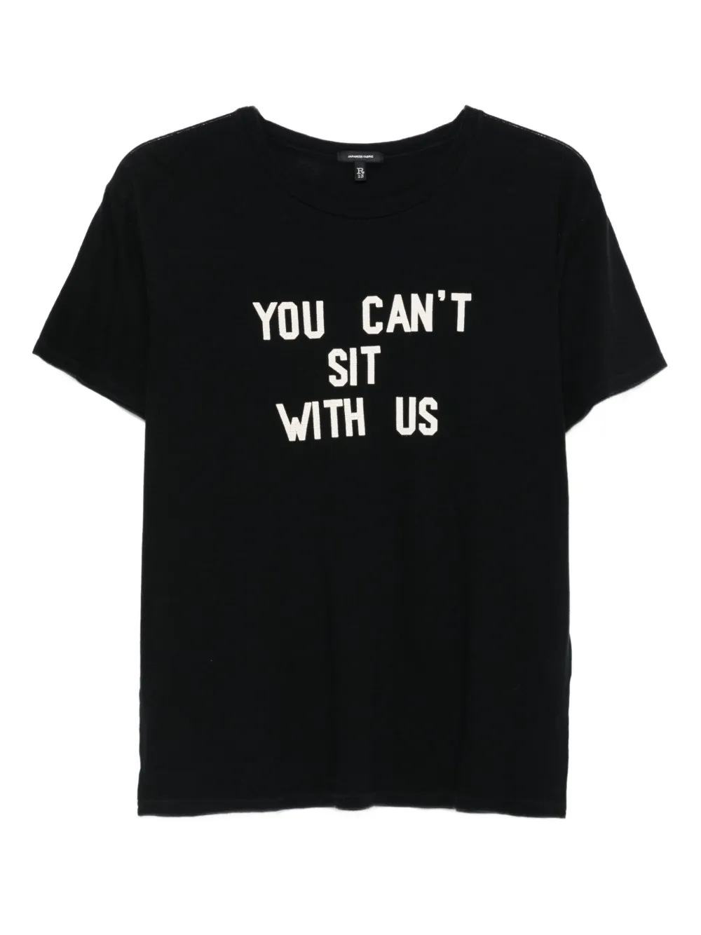 R13 slogan-print T-shirt | Black | Image 1