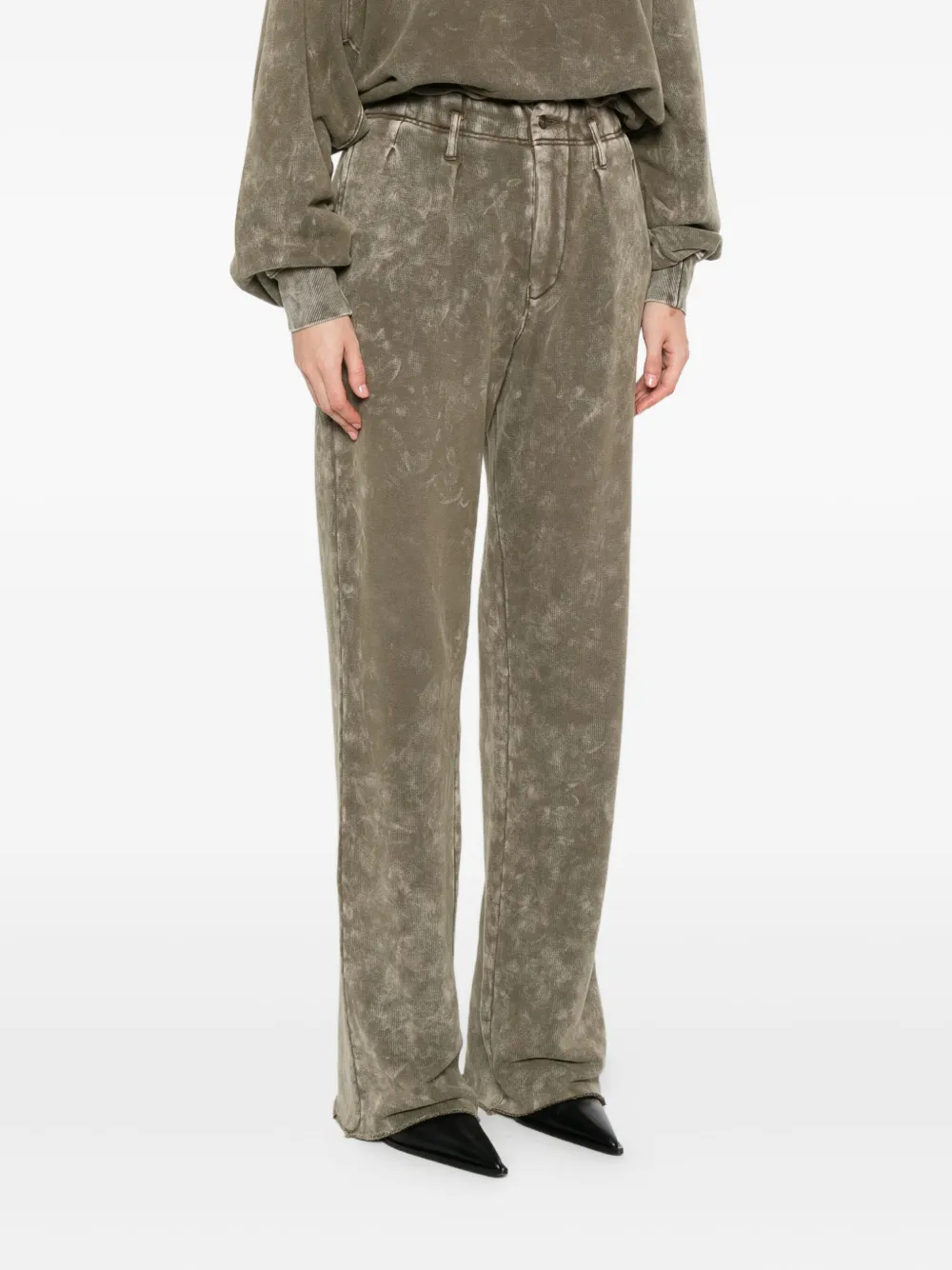 R13 Acid-wash Trousers In Green