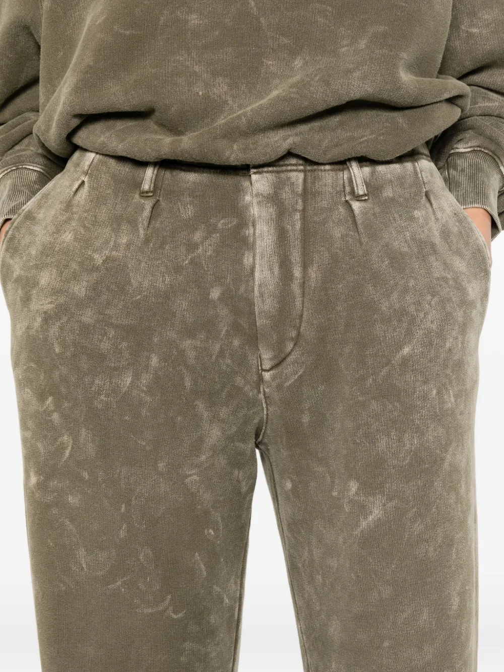 R13 Acid-wash Trousers In Green