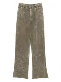 R13 acid-wash trousers - Green