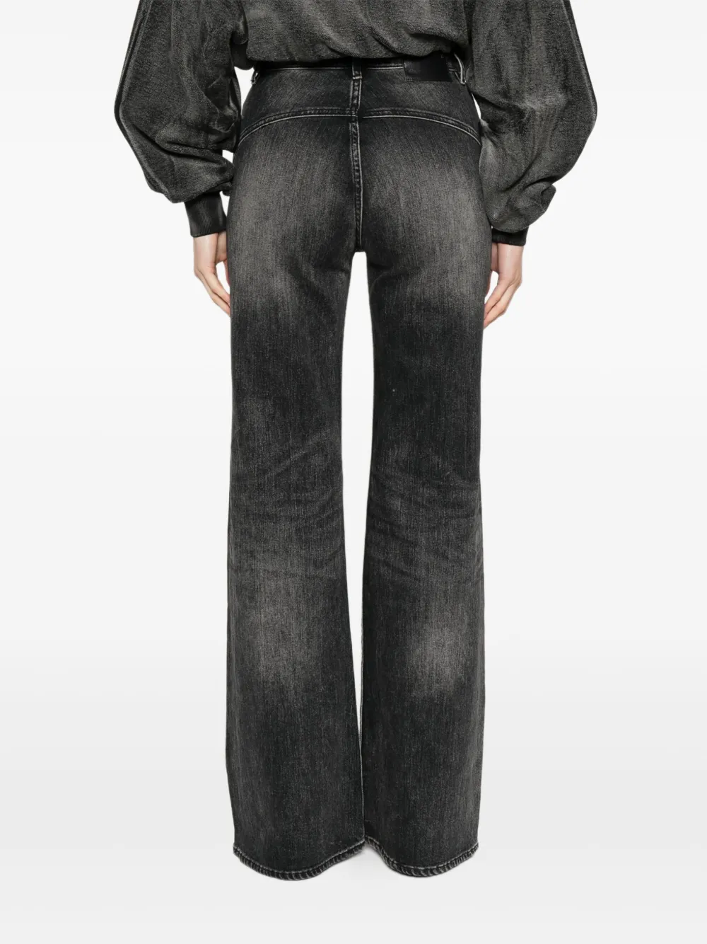 R13 Jeans met vlakken Zwart