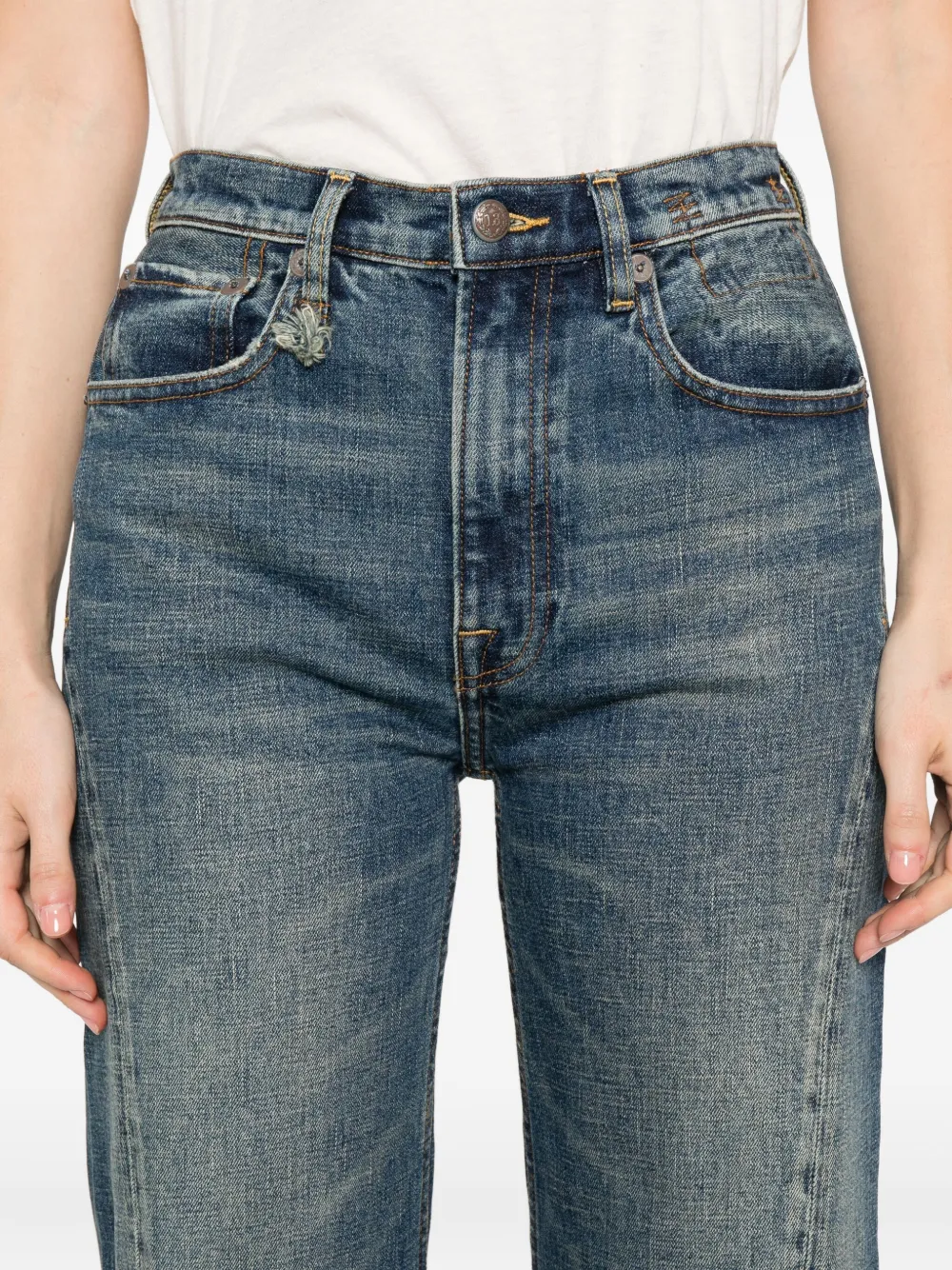 R13 Panelled Jeans In Blue