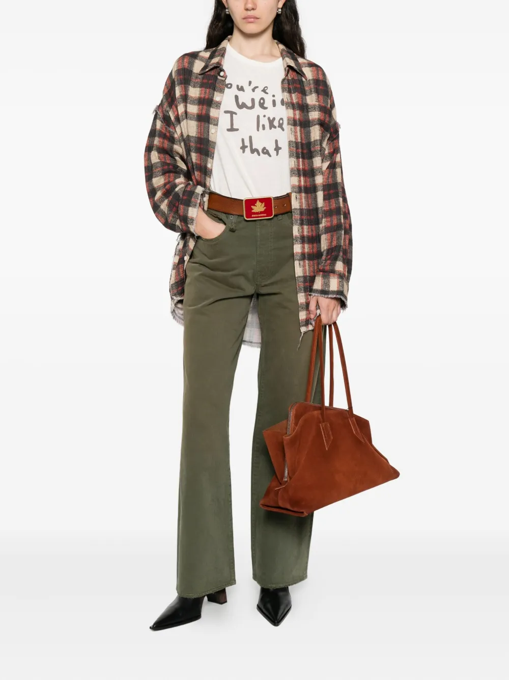R13 five-pocket jeans - Groen