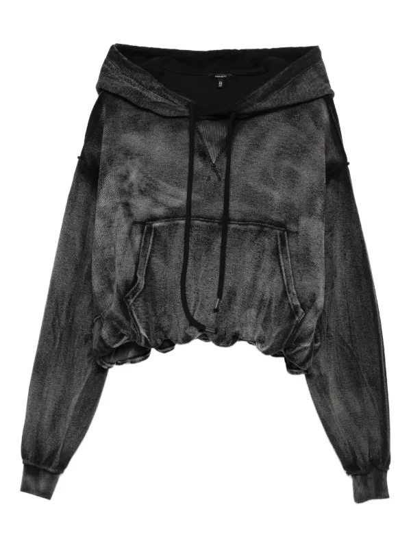 R13 Washed-effect Hoodie in Black
