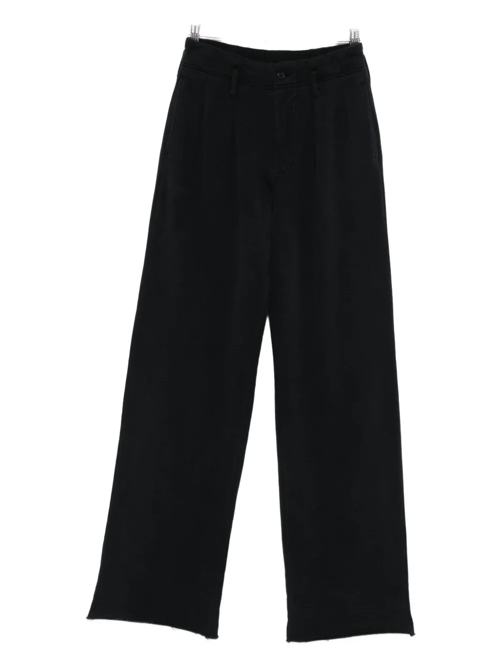 R13 Pleated Frayed Trousers In Black
