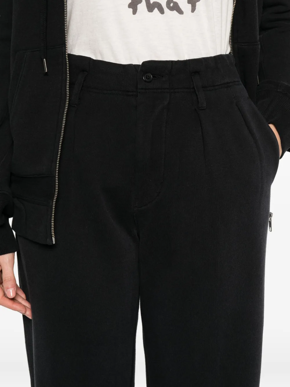 R13 Pleated Frayed Trousers In Black