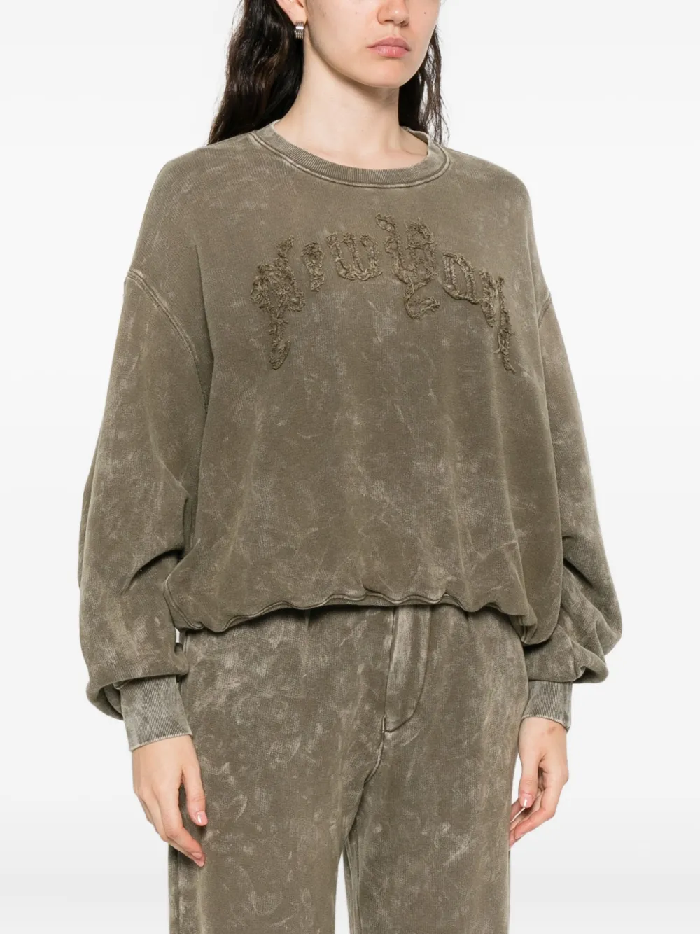 R13 New York Balloon Crewneck Sweater In Green