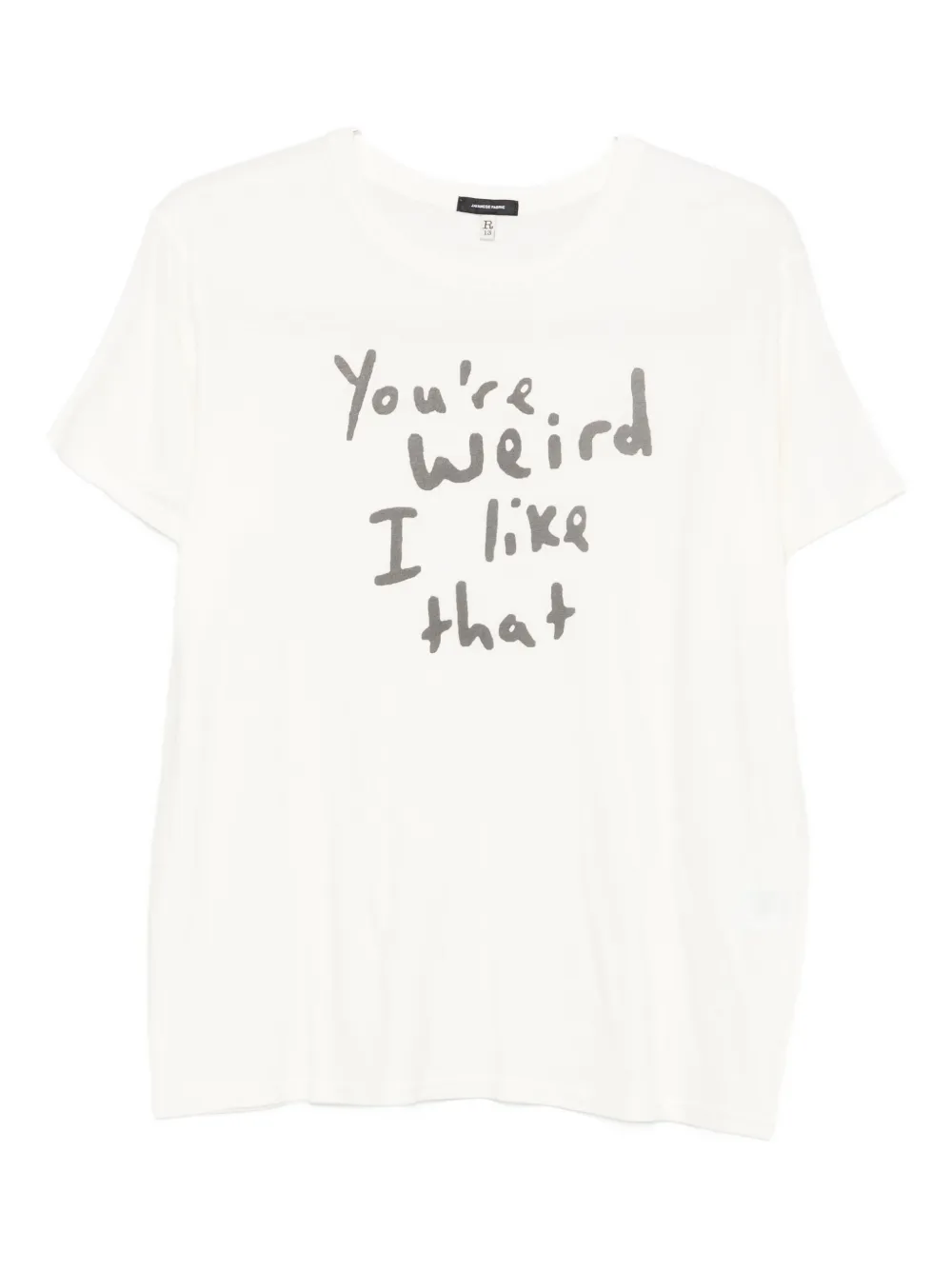 R13 Slogan-print T-shirt In White
