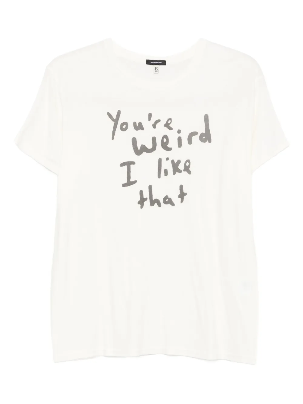 R13 slogan-print T-shirt | White | Image 1