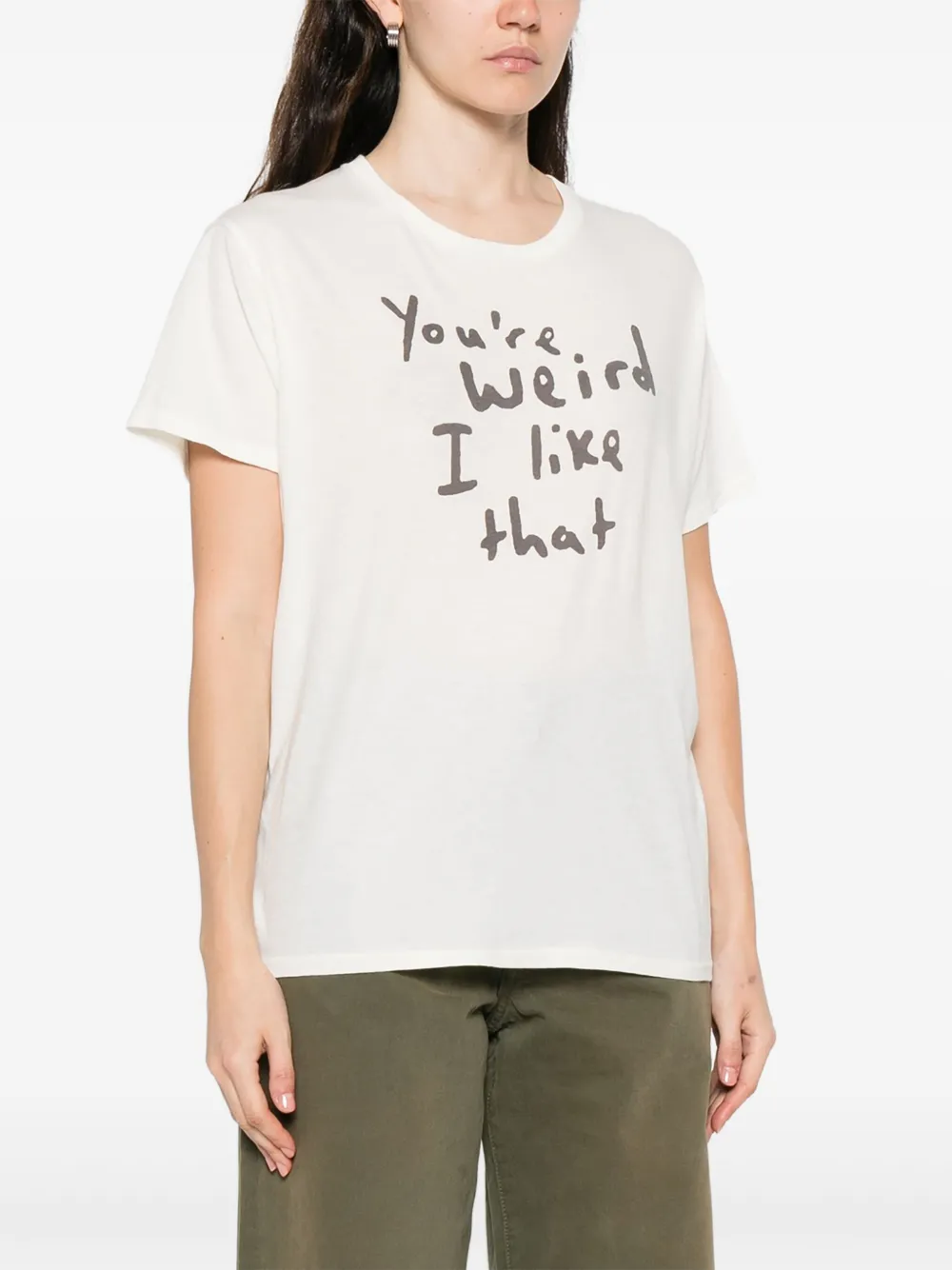 R13 T-shirt met tekst Wit