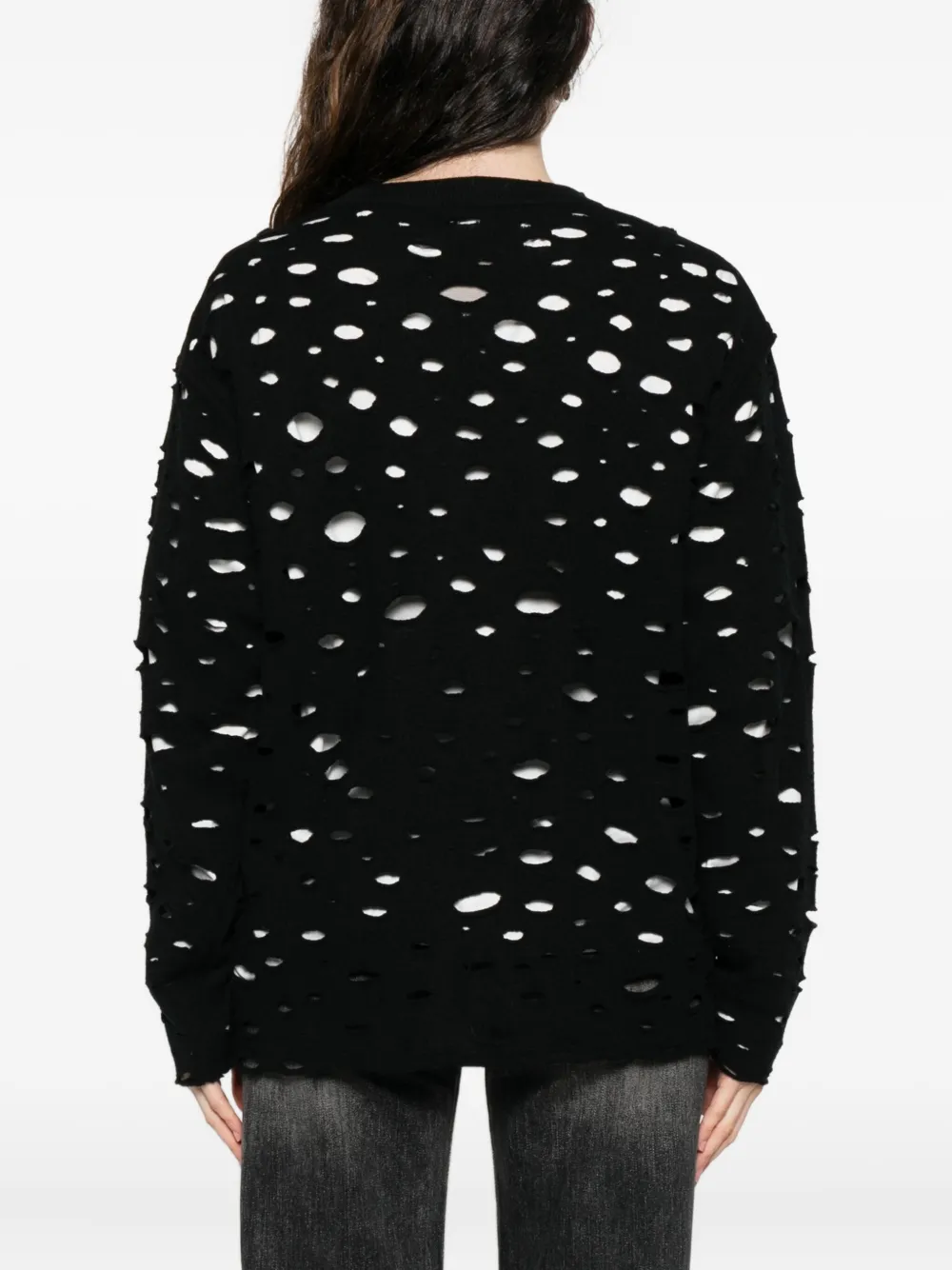 R13 Distressed Button-up Cardigan In Black