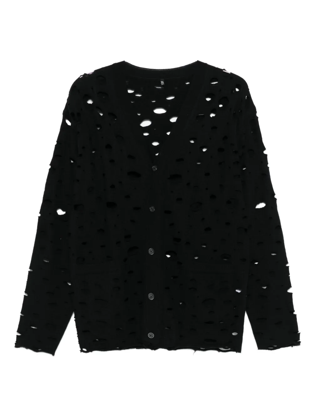 R13 distressed button-up cardigan | Black | Image 1