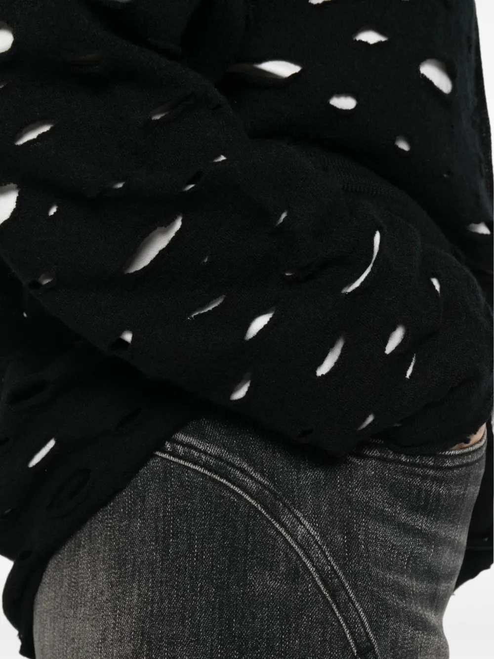 R13 Gerafeld vest Zwart