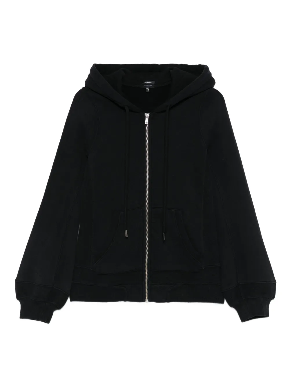 R13 balloon-sleeve zip-up hoodie | Black | Image 1