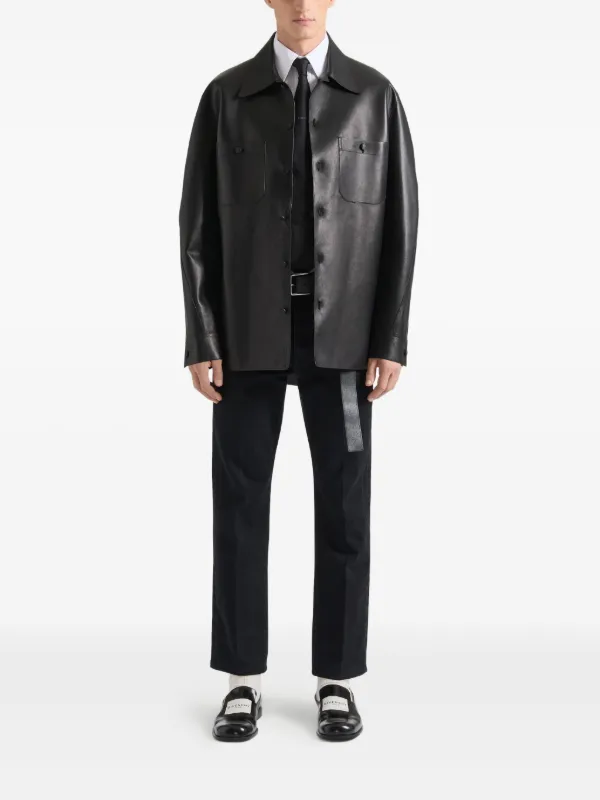 Givenchy レザーシャツジャケット | ブラック | FARFETCH JP