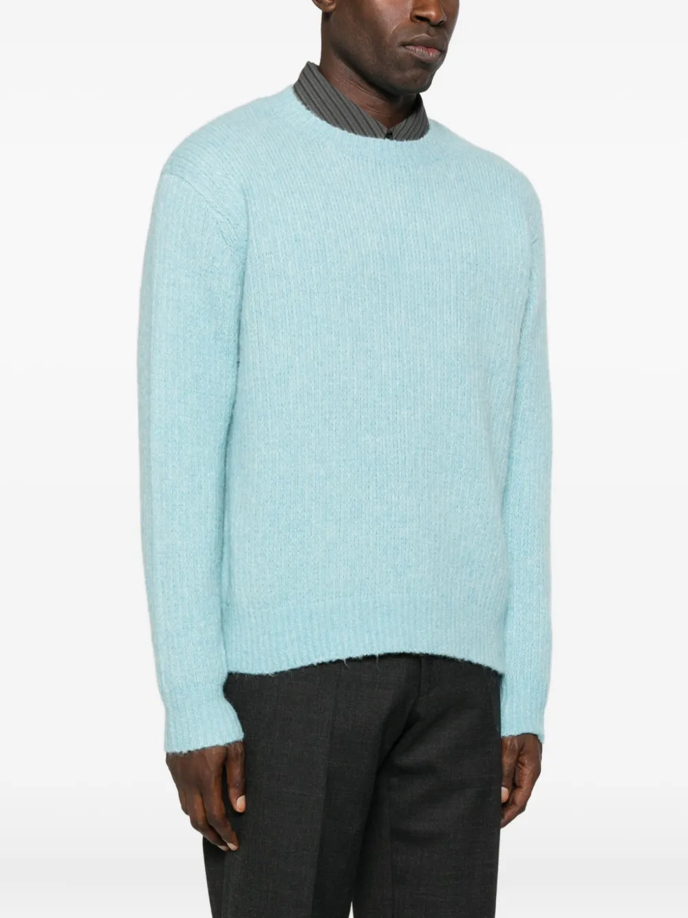 Sunflower Ribgebreide wollen trui Blauw