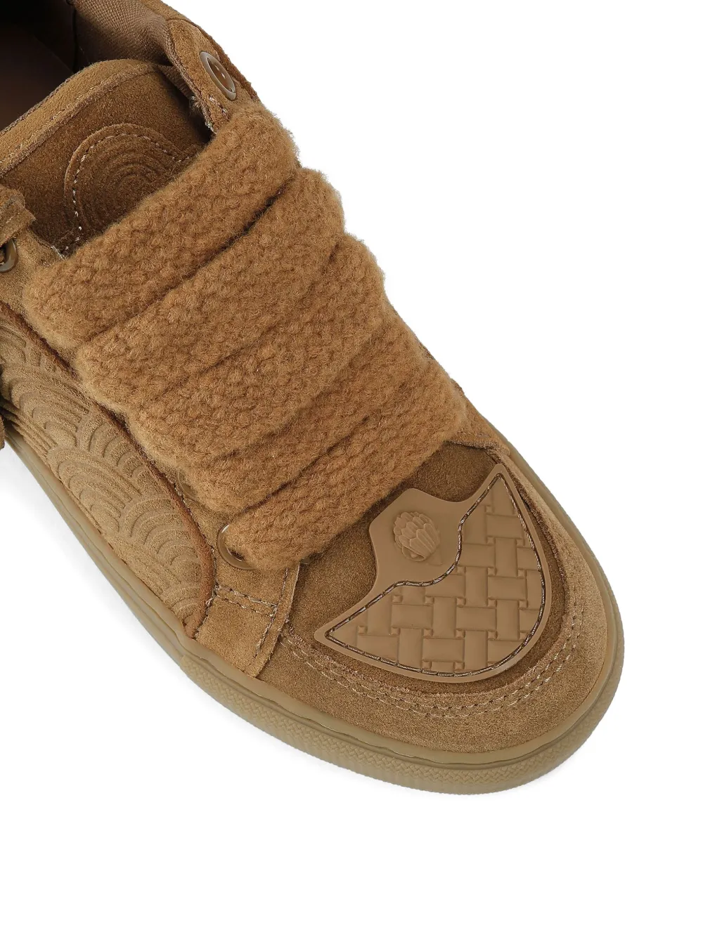 Kurt Geiger London Southbank Tag gewatteerde sneakers met adelaarshoofd Bruin