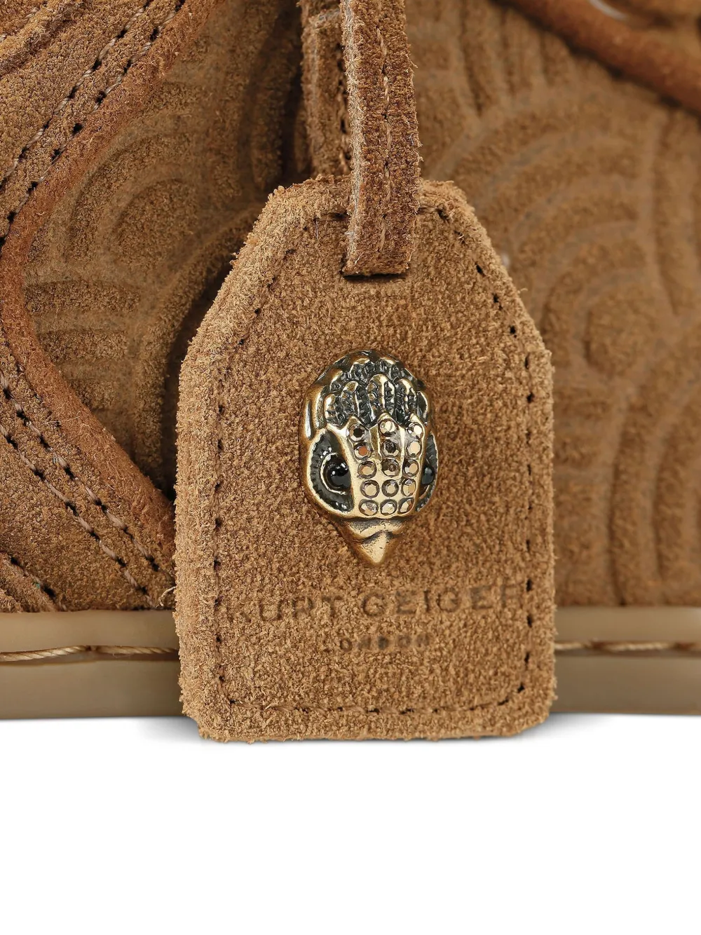Kurt Geiger London Southbank Tag gewatteerde sneakers met adelaarshoofd Bruin