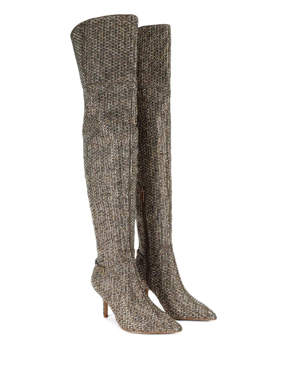 Kurt Geiger London 70 mm Mayfair overknee laarzen verfraaid met kristallen Beige