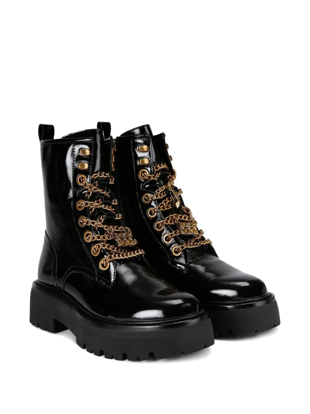Kurt Geiger London Matilda Charm patent leather boots Black