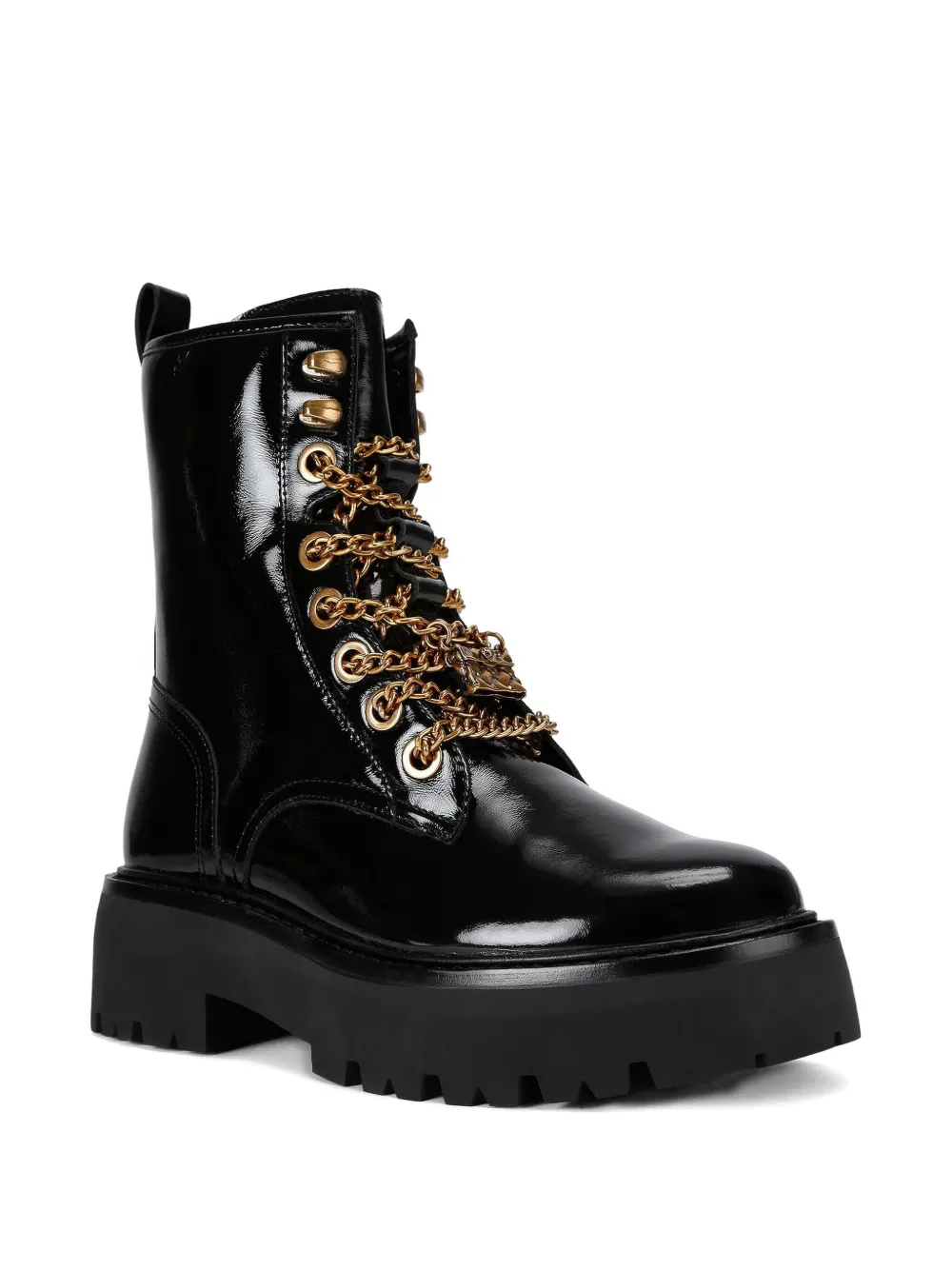 Kurt Geiger London Matilda Charm patent leather boots Black