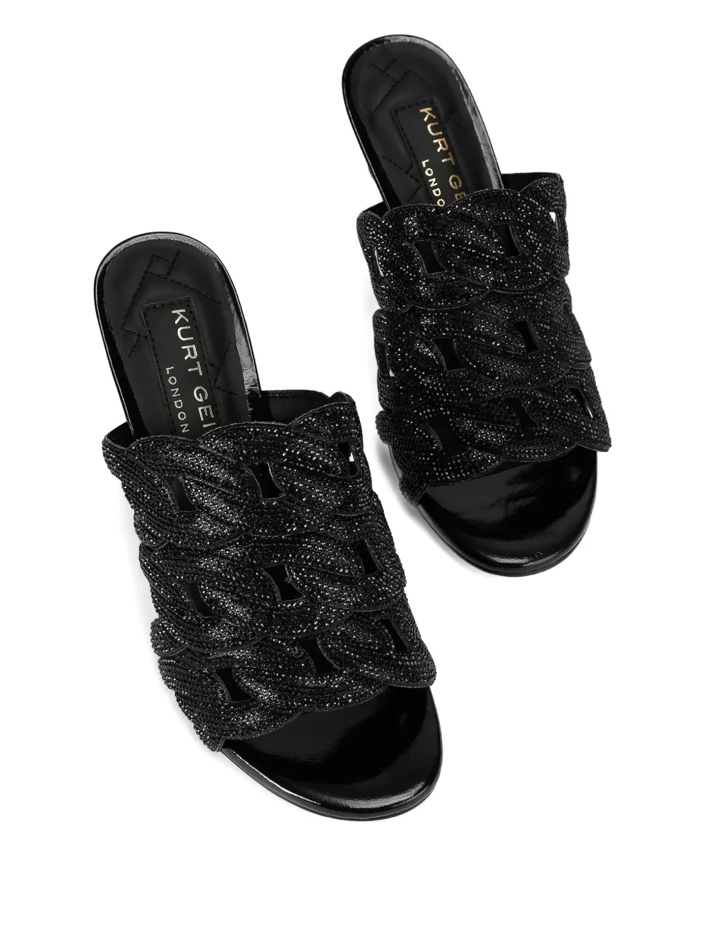Kurt Geiger London 85 mm sandalen met kristallen ketting Zwart